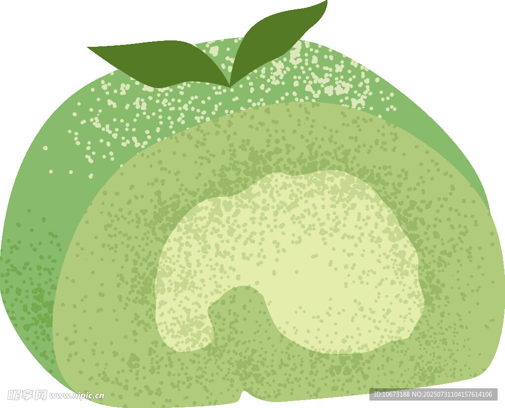 清新抹茶卷蛋糕插画