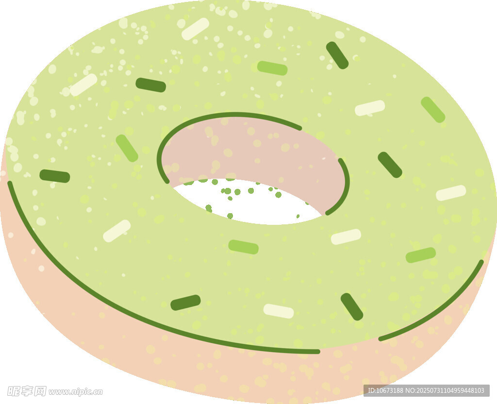 抹茶风味甜甜圈插画
