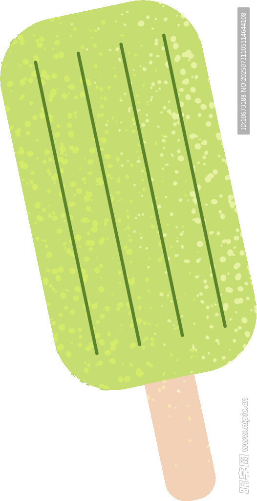 绿色冰棒插画