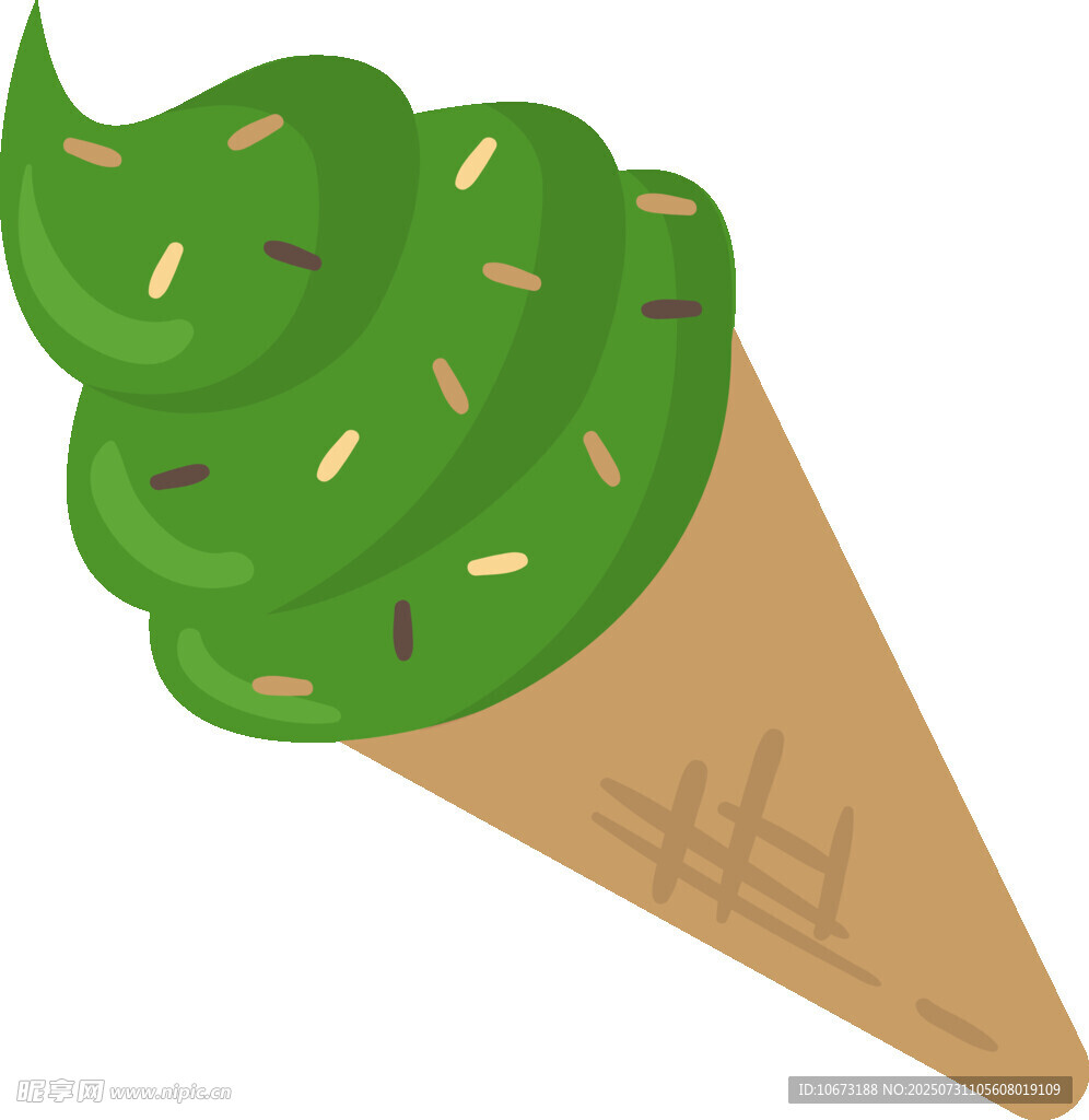 绿色冰淇淋甜筒