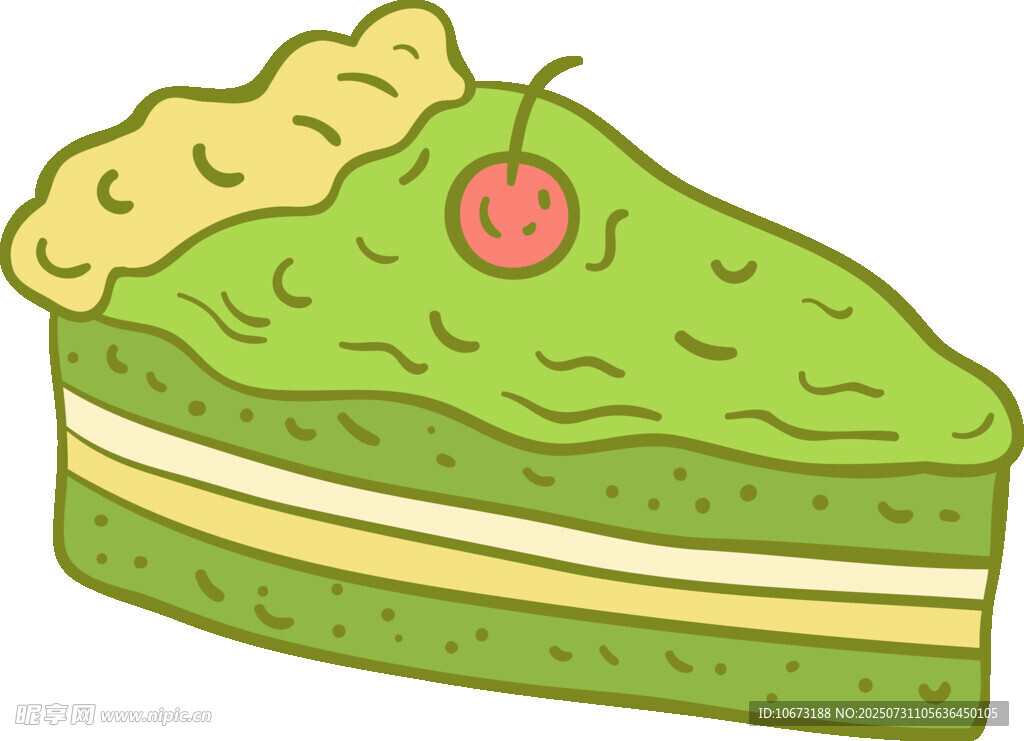 美味樱桃蛋糕插画