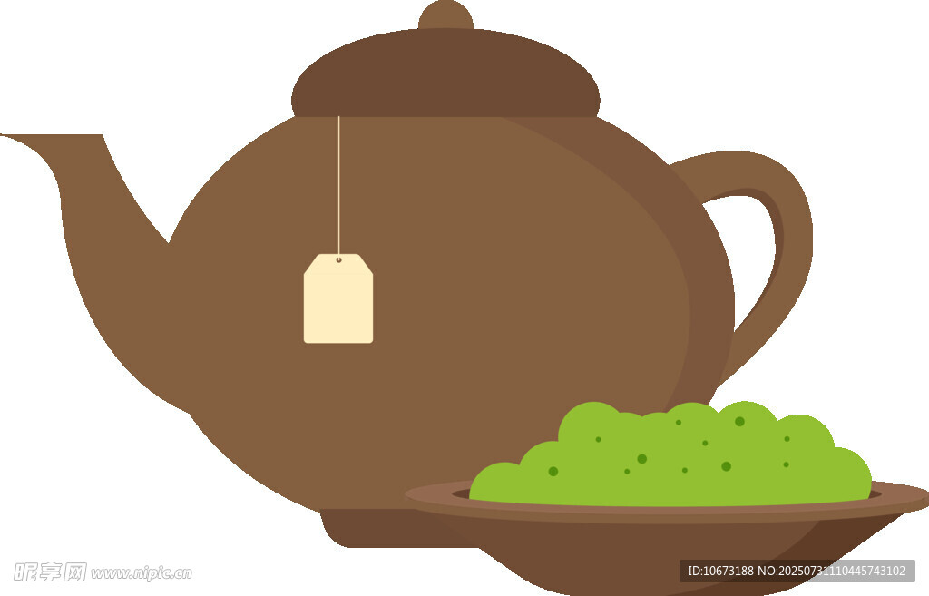 茶壶与茶叶的清新组合
