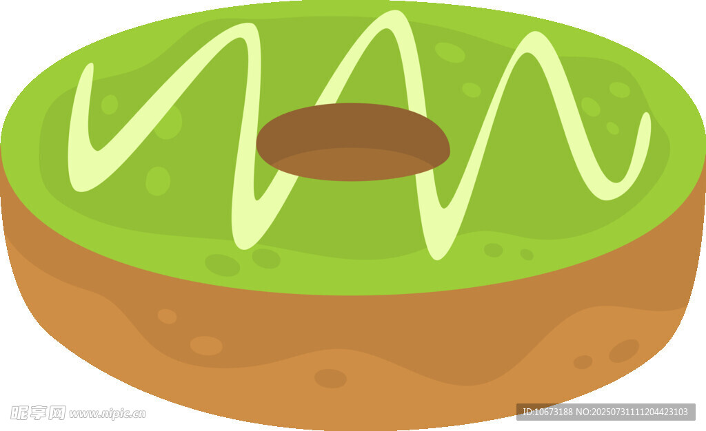抹茶甜甜圈插画