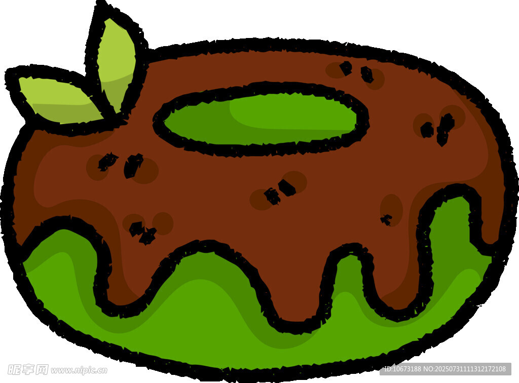 巧克力抹茶甜甜圈插画