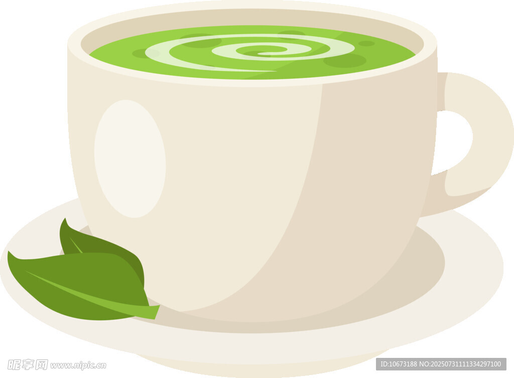 一杯清新抹茶饮品