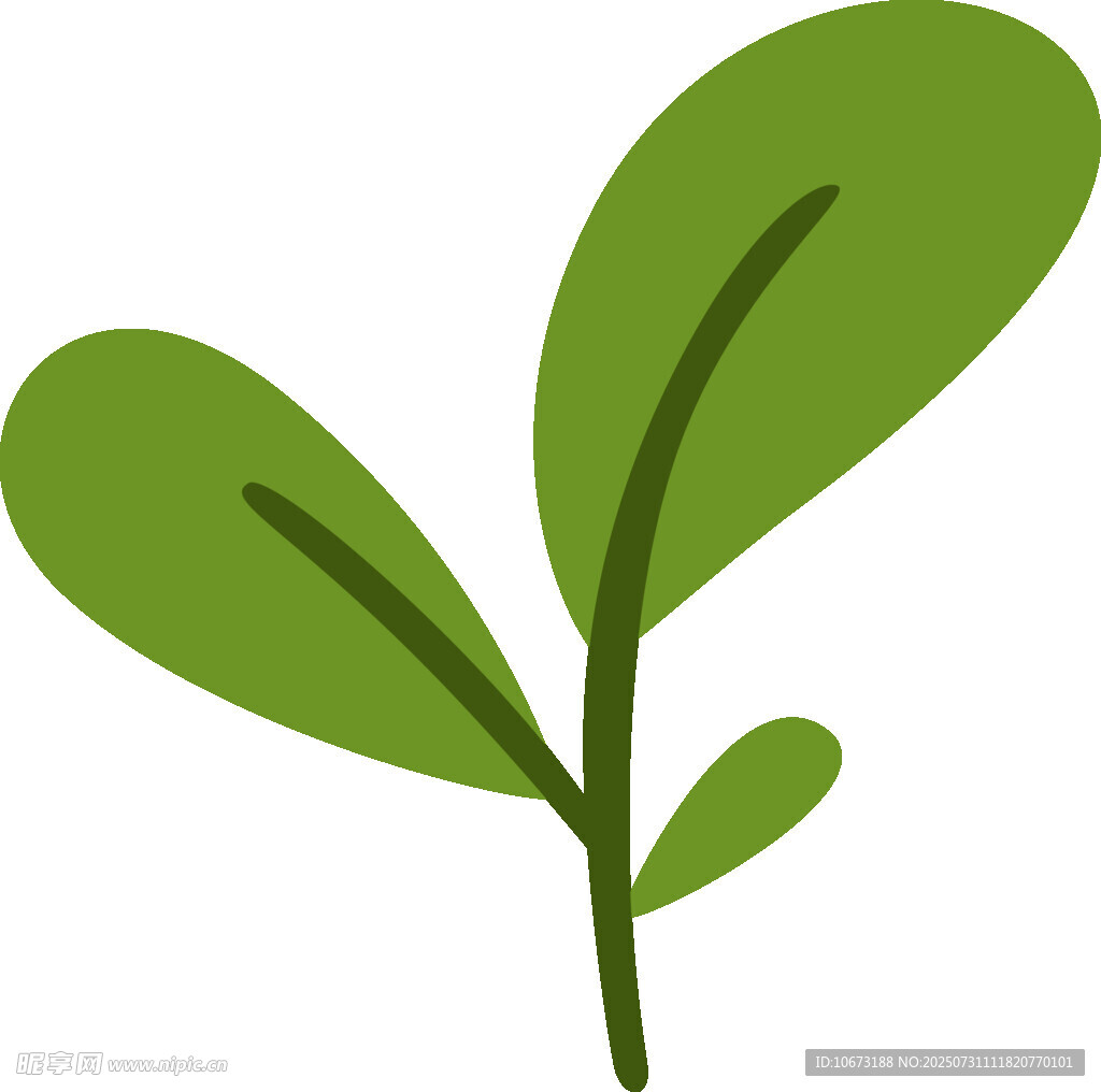 嫩绿双叶植物图标