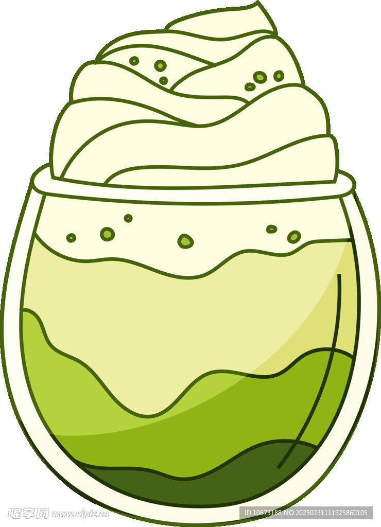 抹茶分层甜品杯