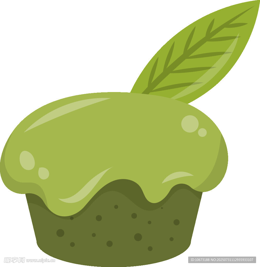 绿色抹茶纸杯蛋糕