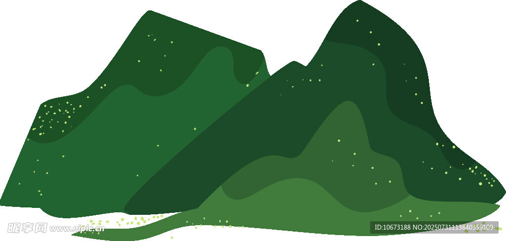 翠绿山峦插画