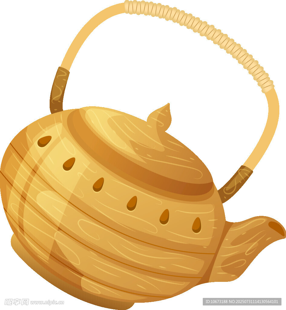 木质茶壶插画