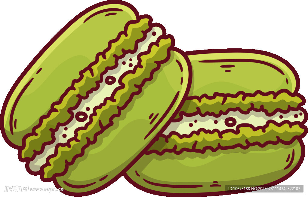 美味马卡龙甜点插画