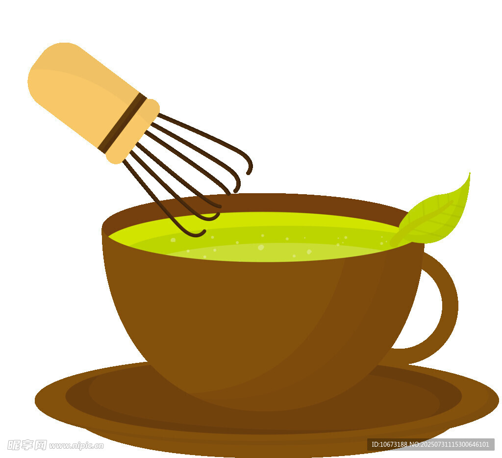 搅拌中的抹茶饮品