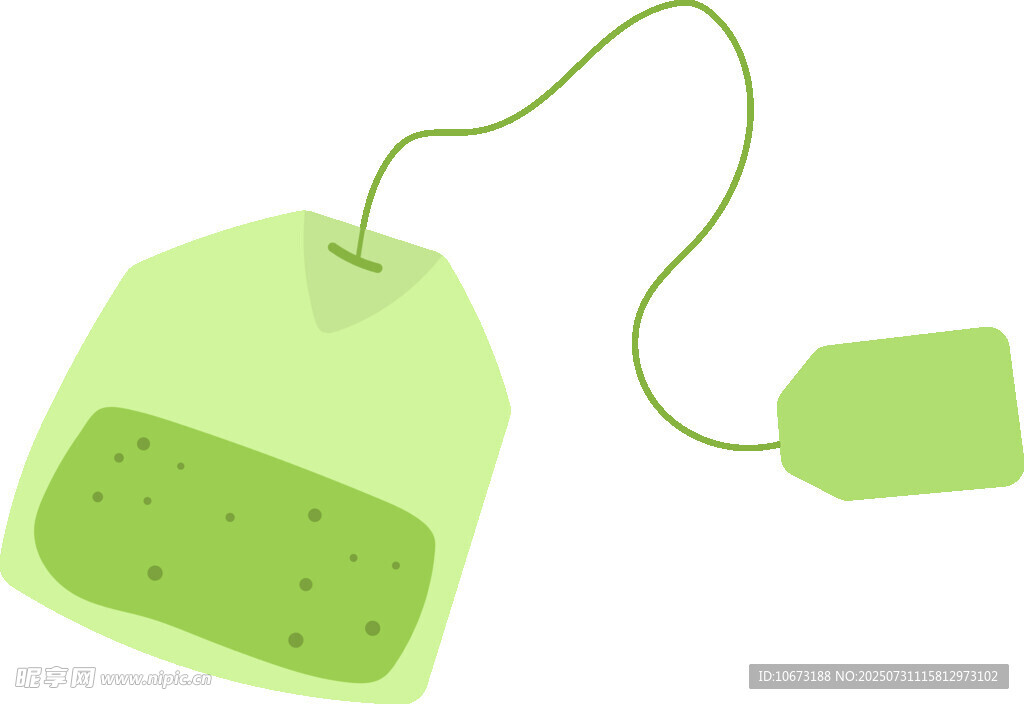 绿色茶包插画