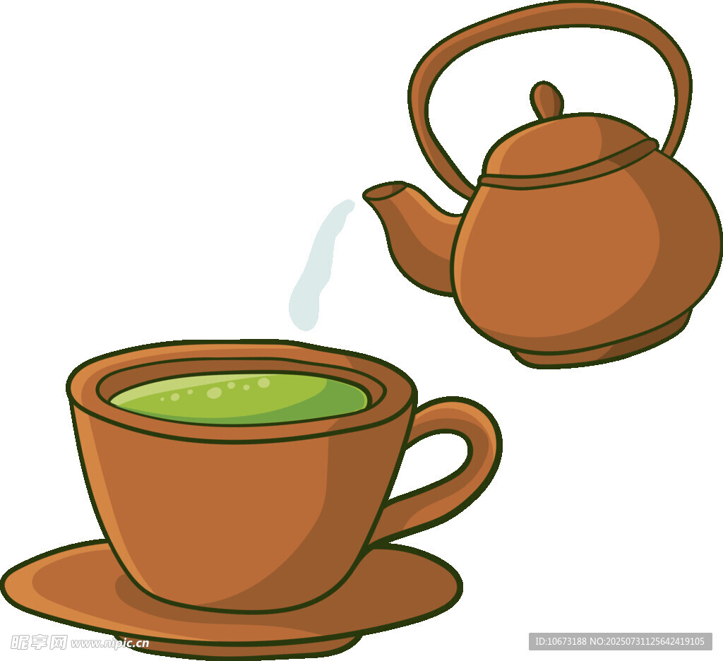 茶壶倒茶入杯场景