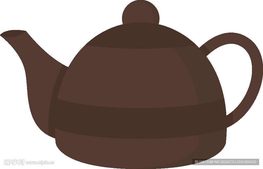 棕色茶壶插画