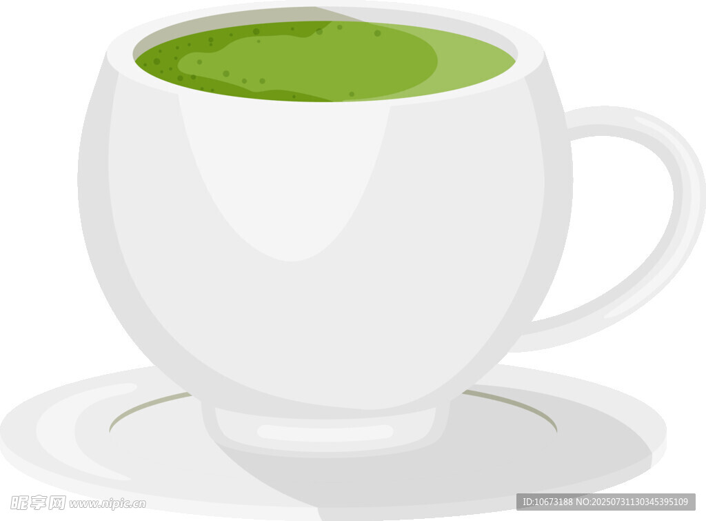 白色杯中的清新抹茶饮品