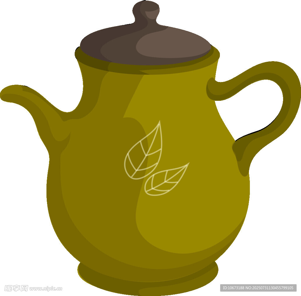 绿色茶壶插画