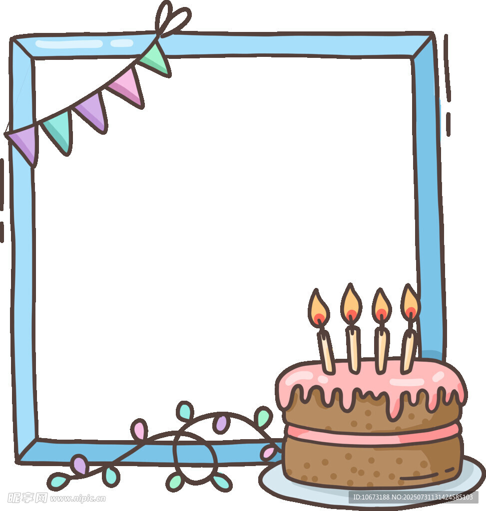 生日蛋糕边框装饰图