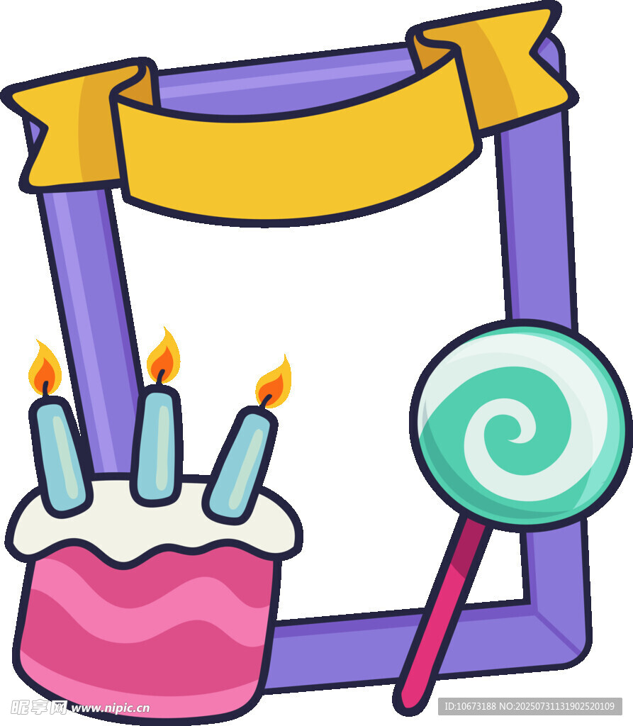 生日蛋糕与棒棒糖装饰