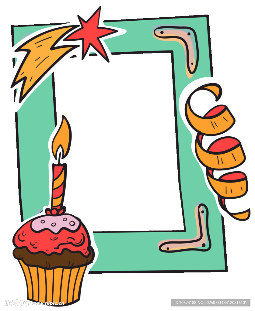 生日相框插画