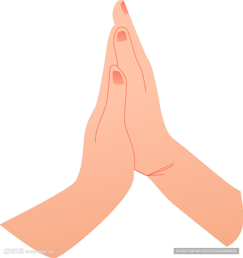 双手合十祈祷手势图