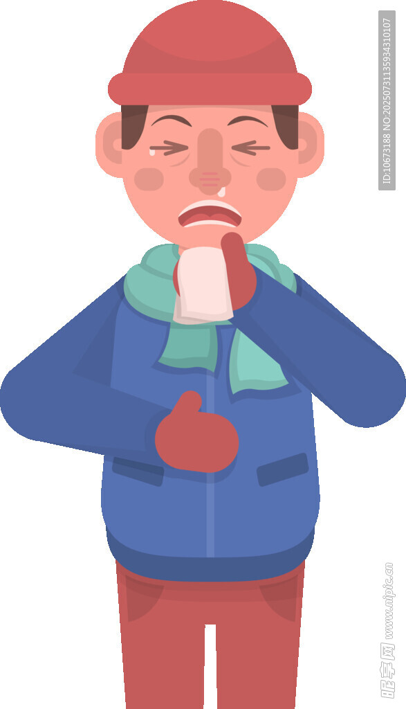 冬日戴帽捂嘴保暖男子
