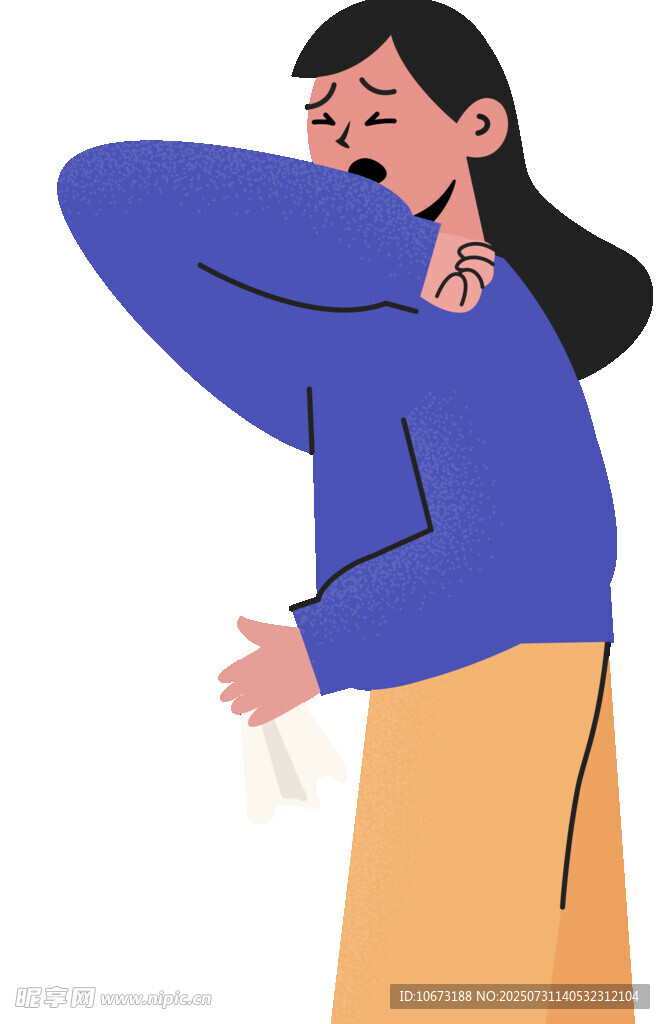 女子单手扶颈似感不适