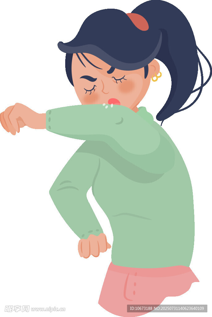 女孩用力出拳
