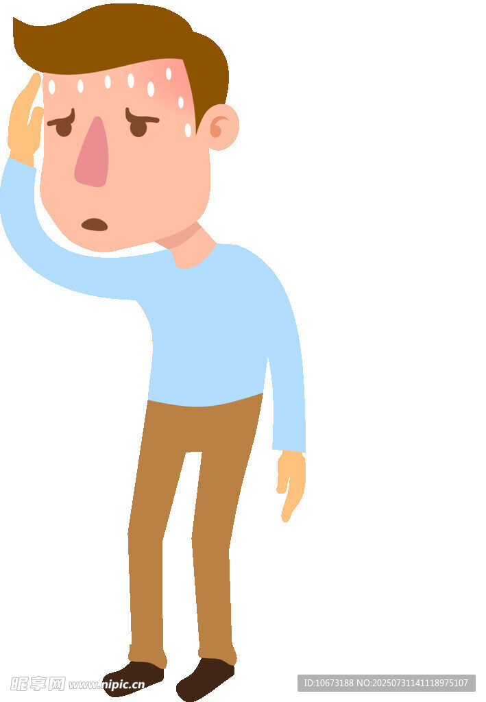 疲惫男子单手扶额