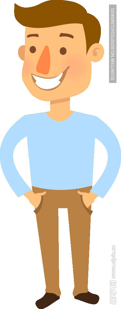 微笑男子双手插兜形象