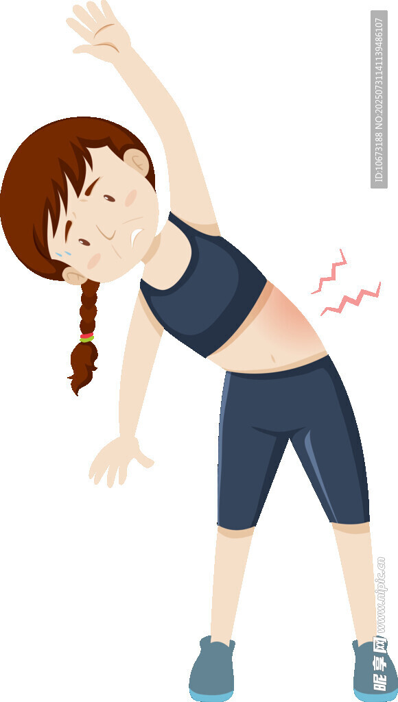 女孩运动时腰部疼痛