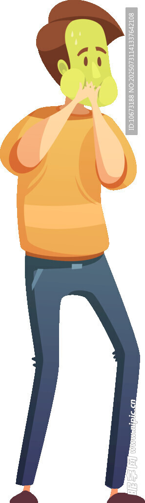 捂嘴咳嗽的男子