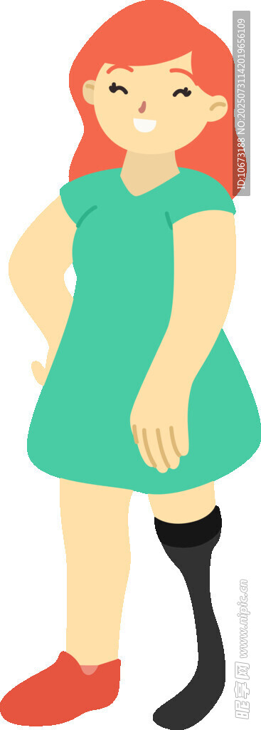 戴假肢的红发女孩