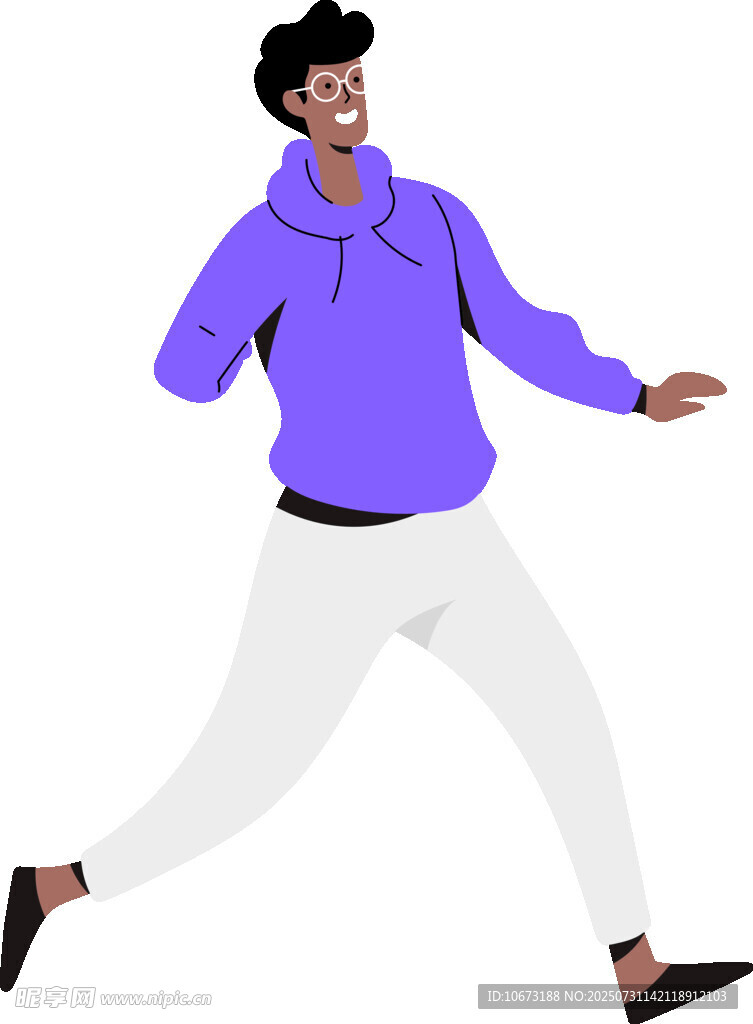 活力男子欢快奔跑