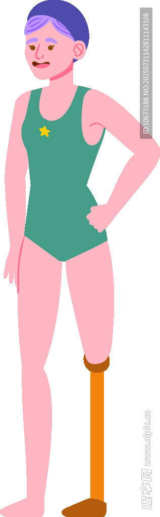 独腿女子自信展示假肢风采