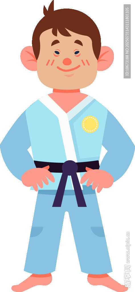 穿和服的开心小男孩