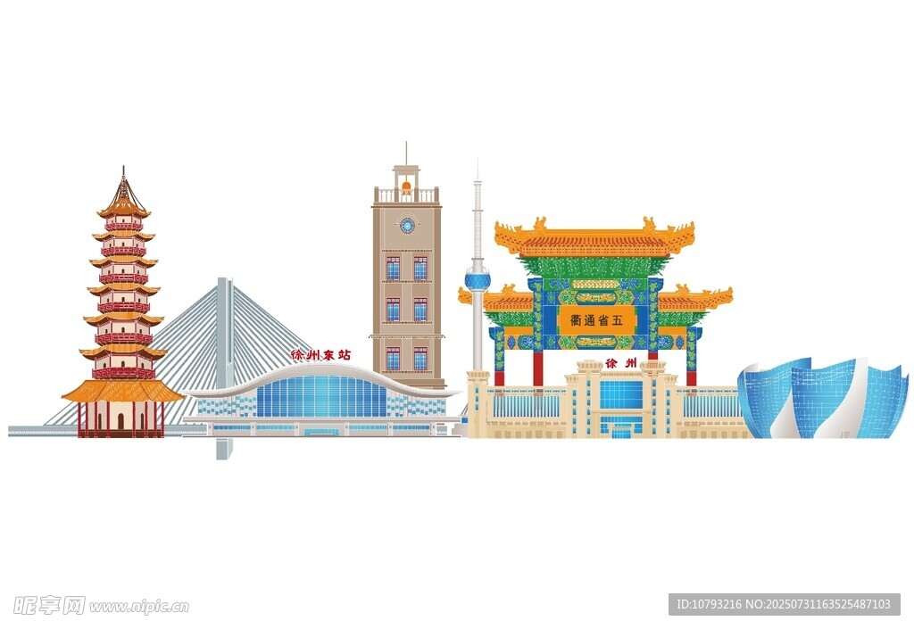 徐州城市标志性建筑景观图