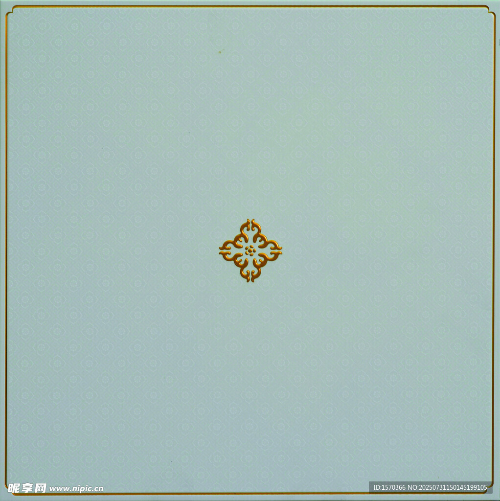 浅蓝色背景上的精致金色图案