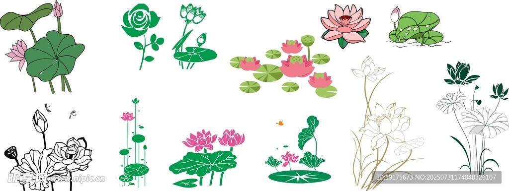 清新手绘风植物元素集合
