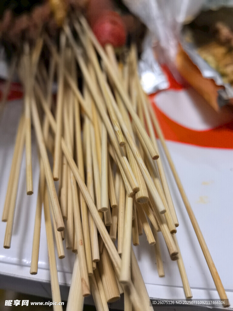 竹签特写