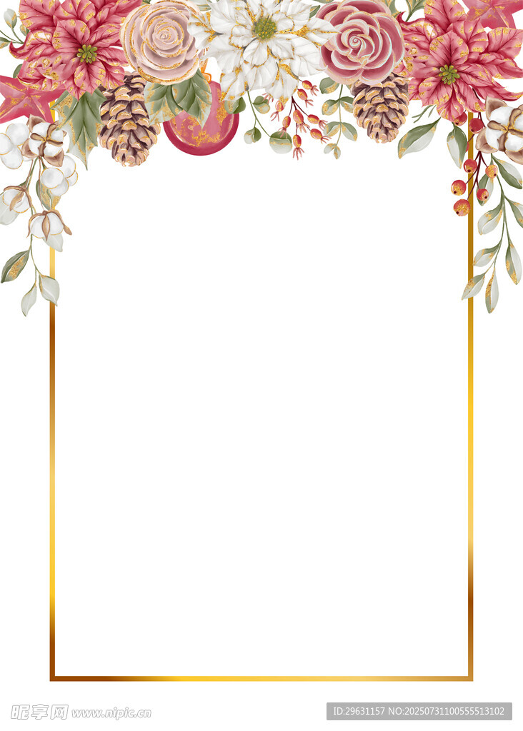 玫瑰花边框展板