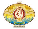 中式酒瓶龙纹圆形装饰图案设计
