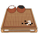 古风棋盘围棋插画