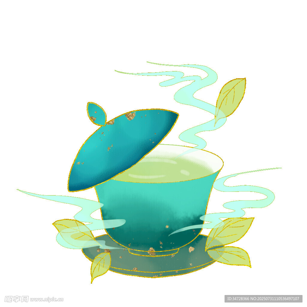 古风茶杯插画茶香四溢