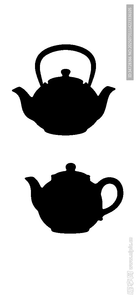茶壶剪影图案