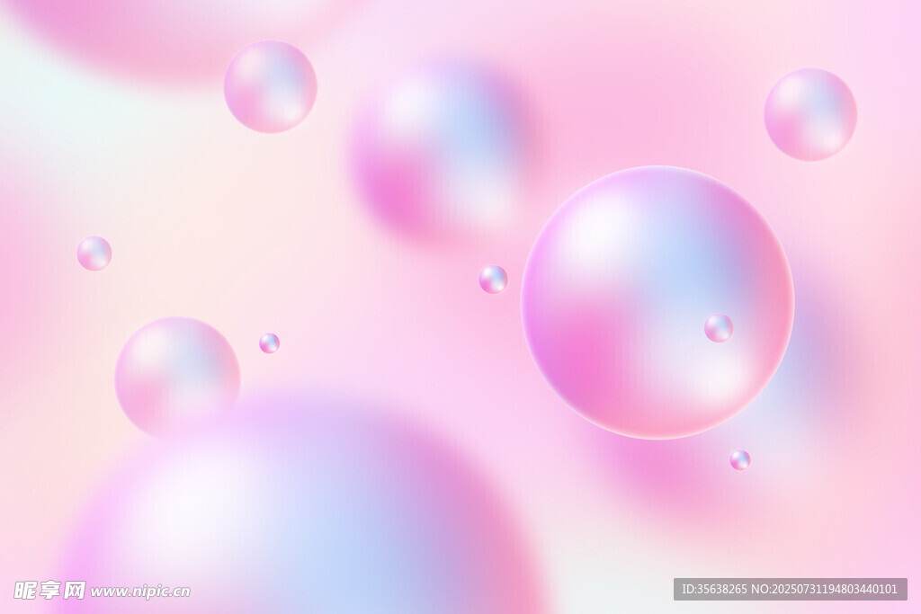 梦幻粉色气泡背景图