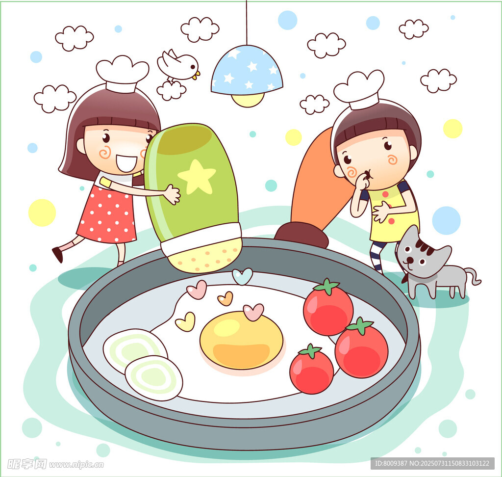 儿童欢乐下厨做美味食物