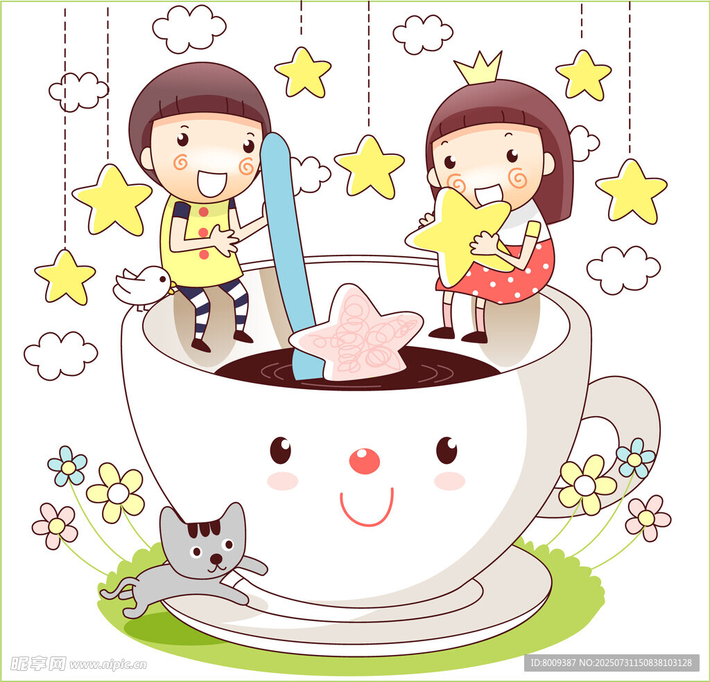 茶杯中的童趣世界