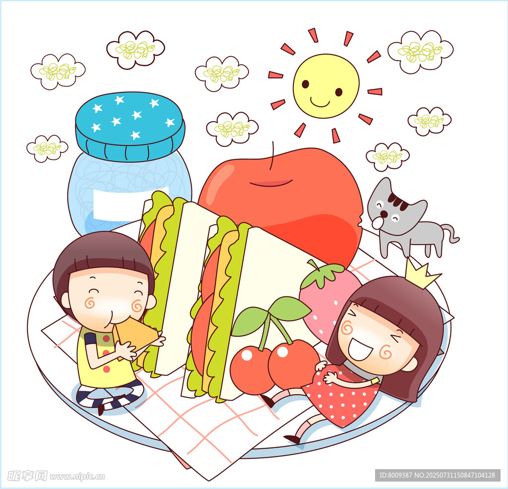 儿童的美味水果与阅读时光