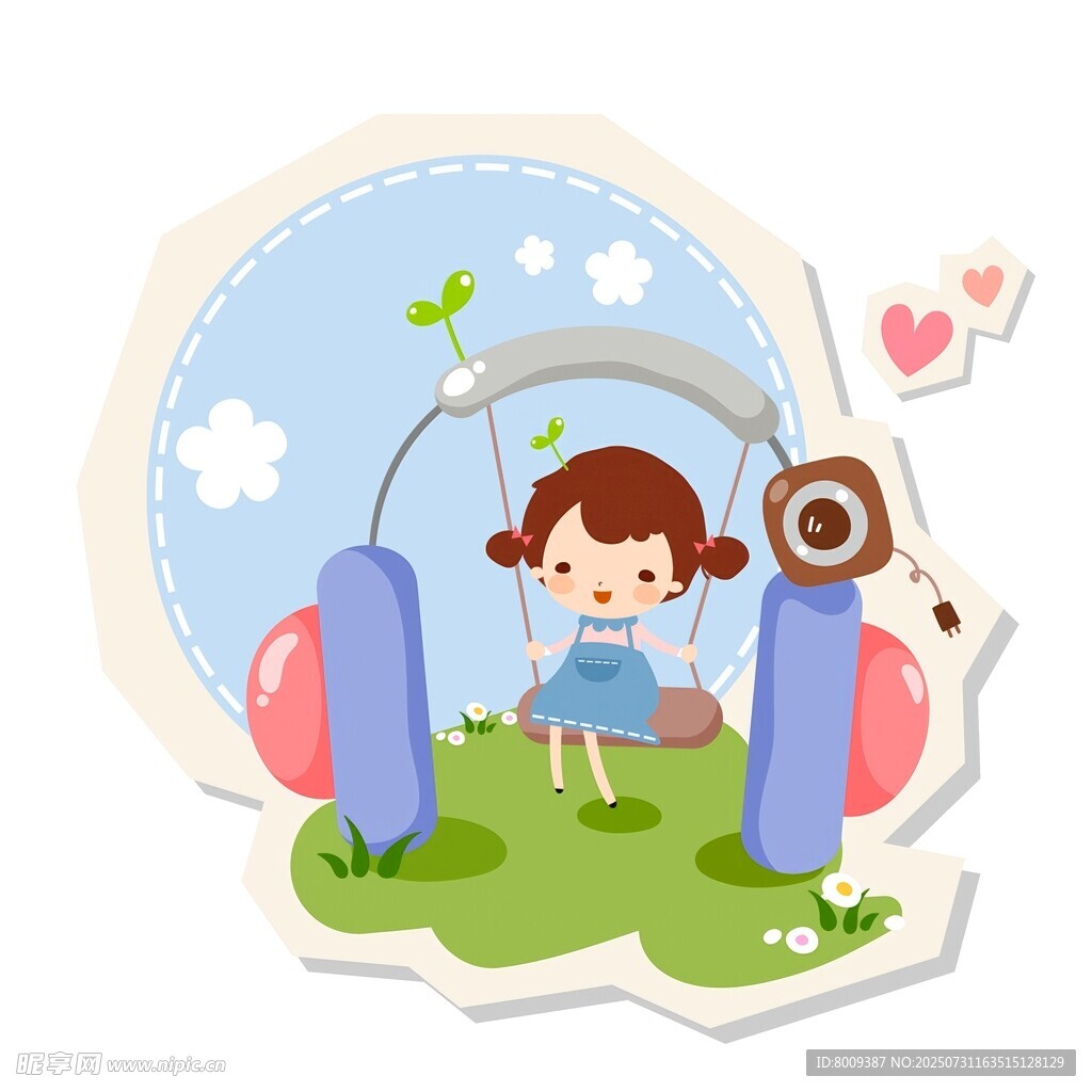 小女孩快乐跳绳场景